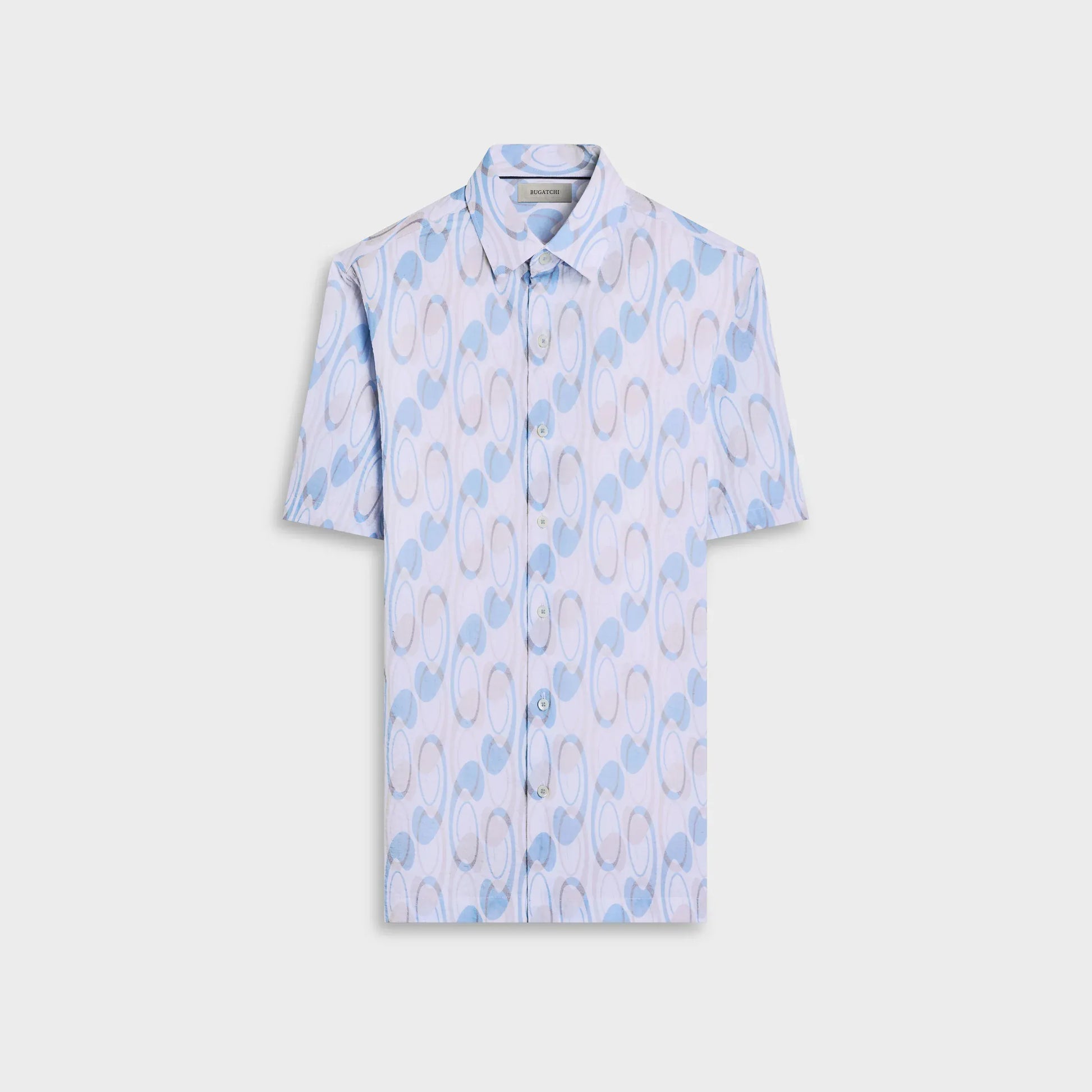 Bugatchi Camp Shirt Vero Short-Sleeve Shirt in Hazy Blue