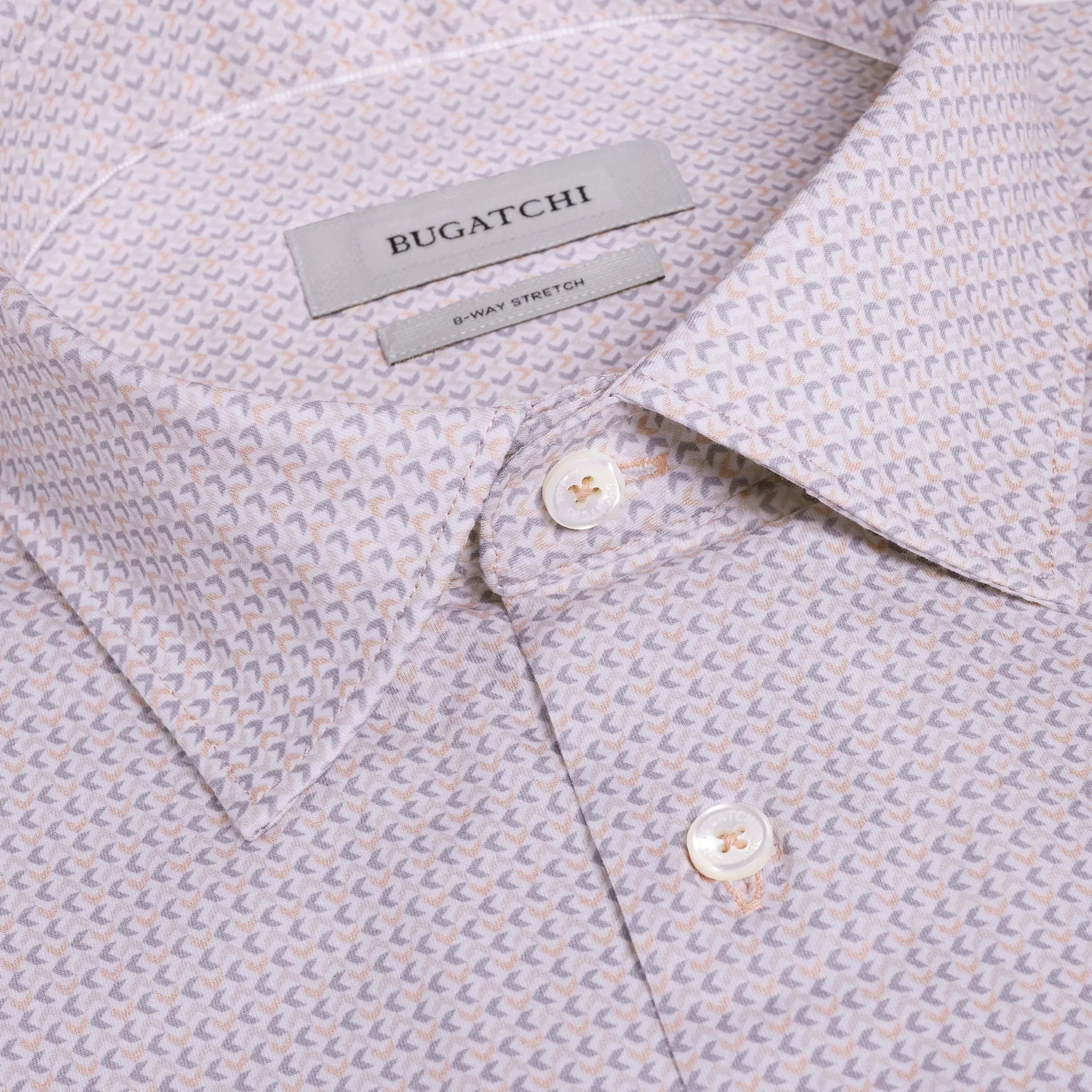 Bugatchi Dress Shirts James OoohCotton® Geometric Shirt in Cinnamon