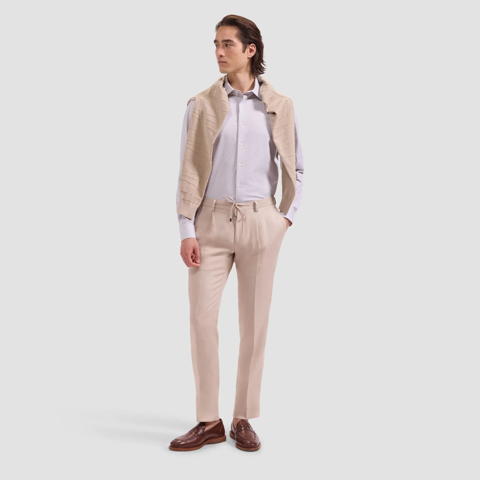 Bugatchi Dress Shirts James OoohCotton® Geometric Shirt in Cinnamon