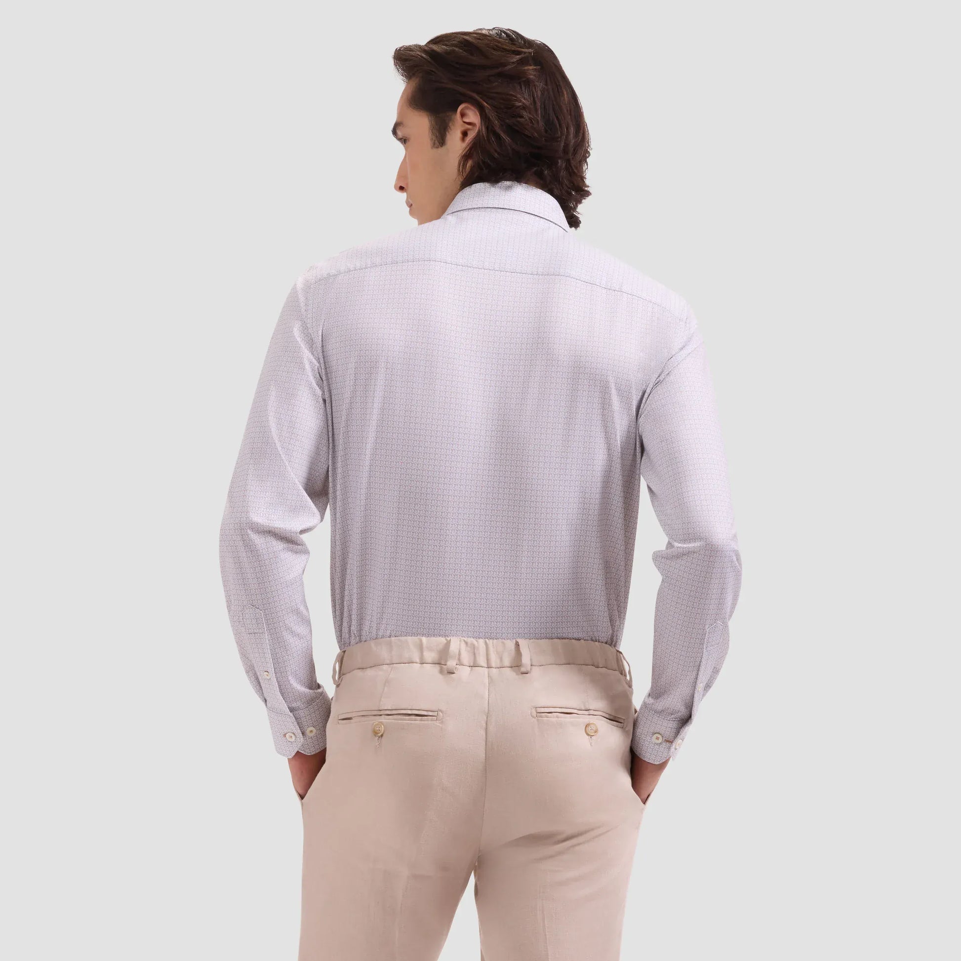 Bugatchi Dress Shirts James OoohCotton® Geometric Shirt in Cinnamon