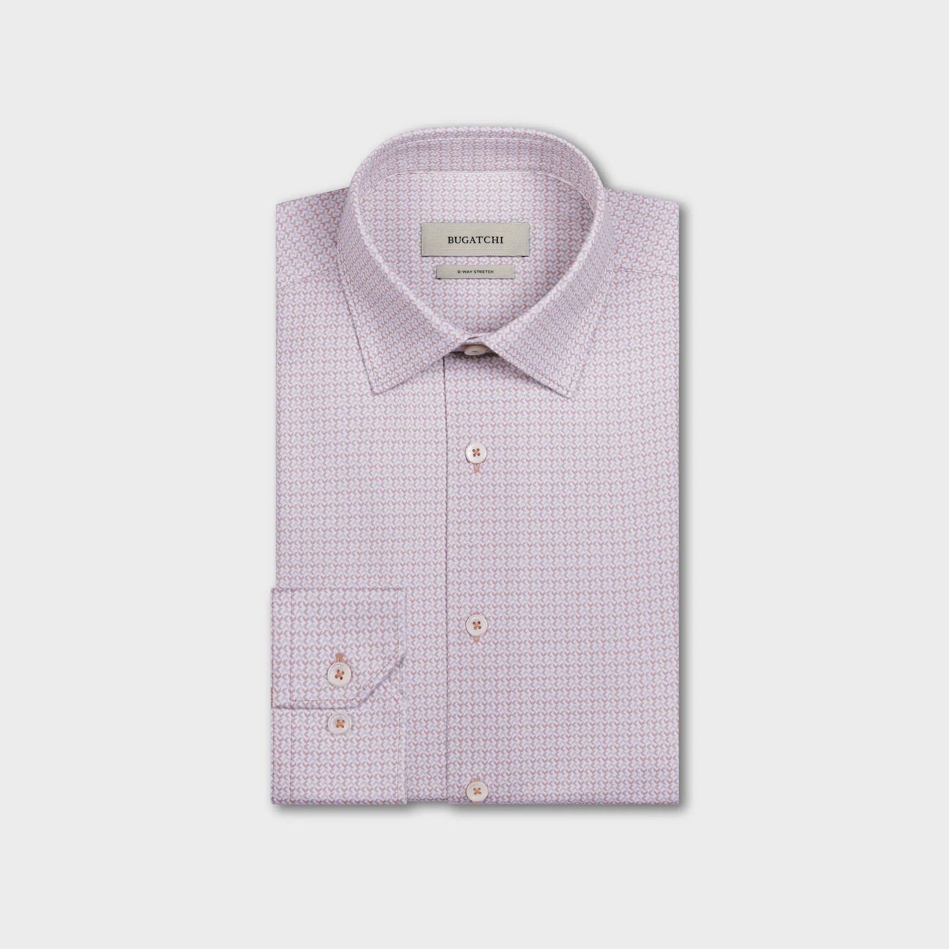Bugatchi Dress Shirts James OoohCotton® Geometric Shirt in Cinnamon