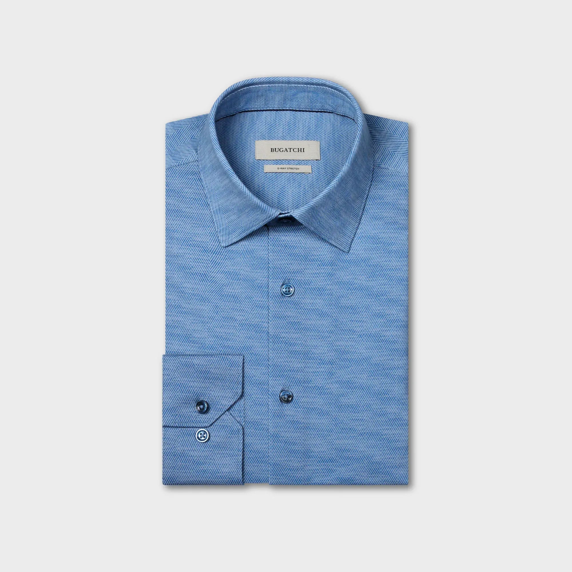 Bugatchi Dress Shirts James OoohCotton® Herringbone Shirt
