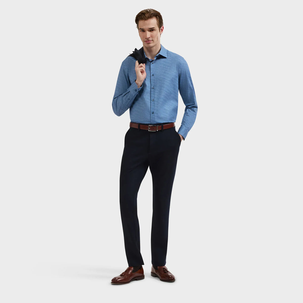 Bugatchi Dress Shirts James OoohCotton® Herringbone Shirt