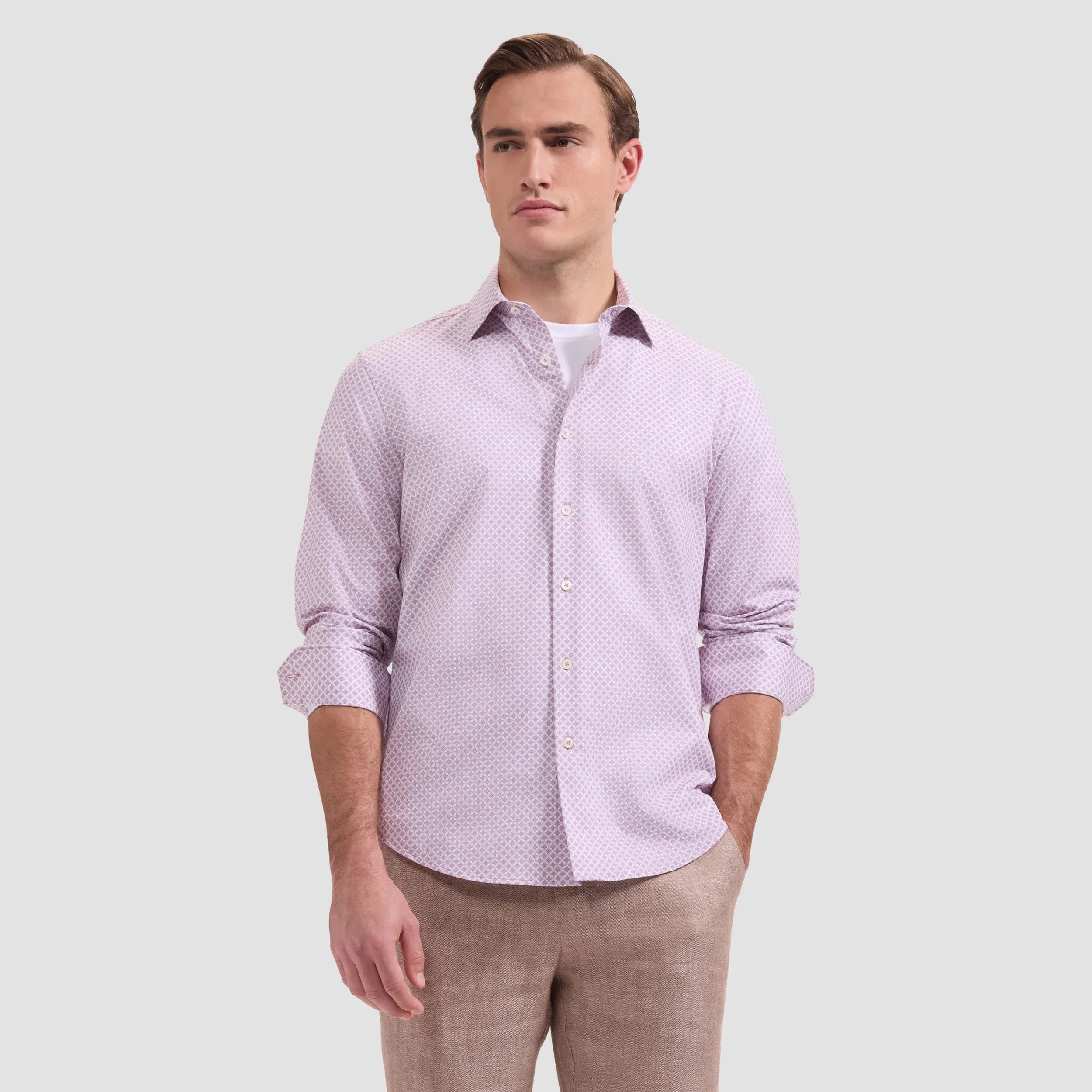 Bugatchi Dress Shirts James OoohCotton® Micro Floral Shirt