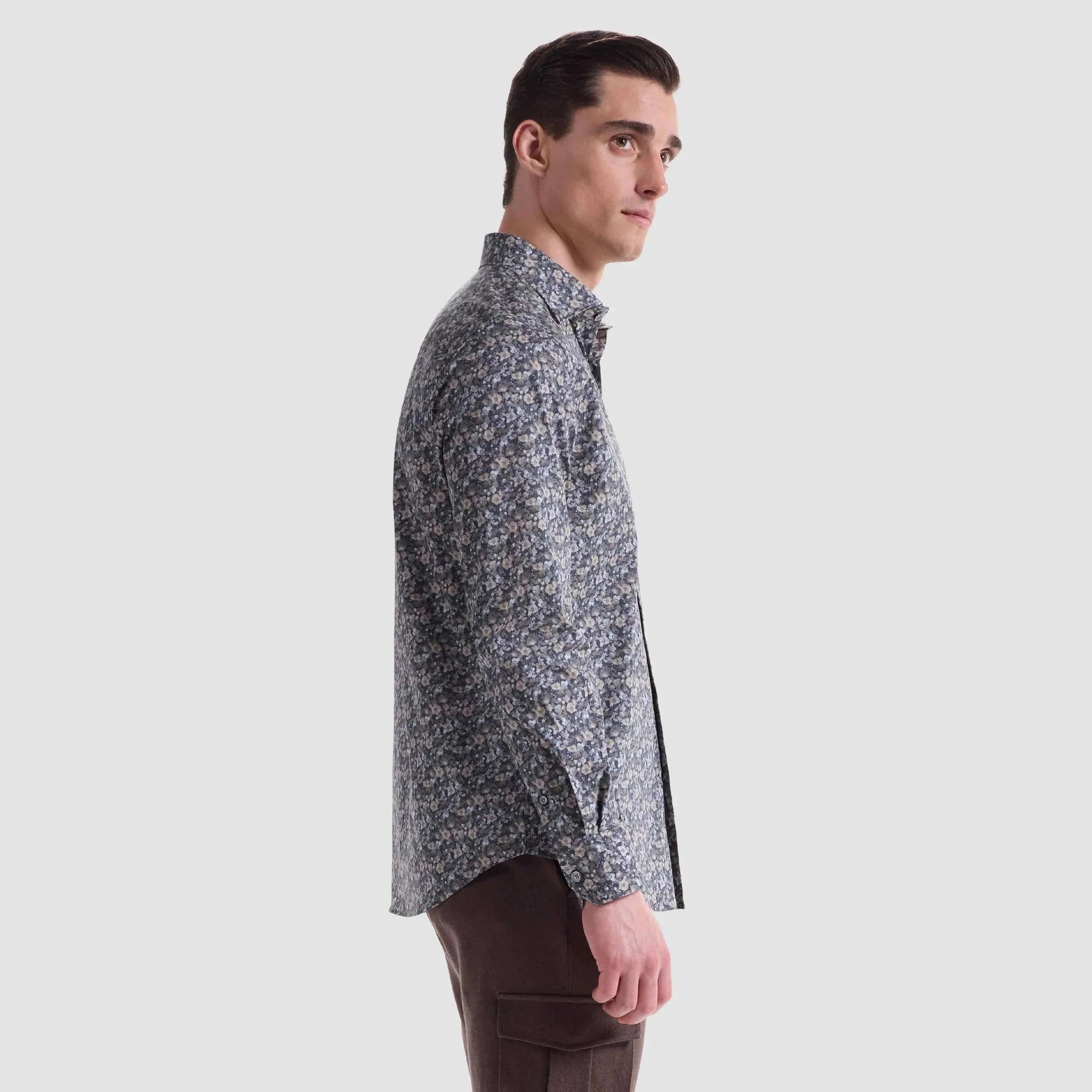 Bugatchi Dress Shirts Khaki / M Axel Floral Shirt