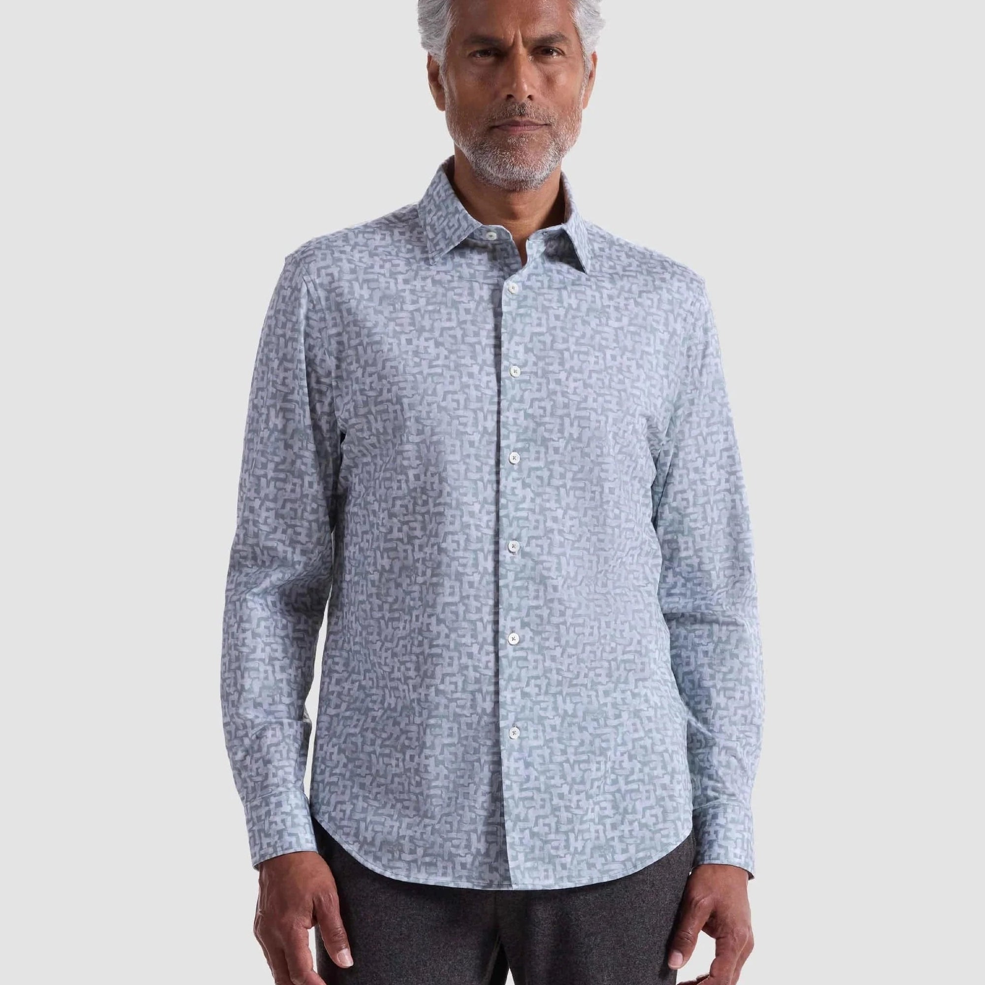 Bugatchi Dress Shirts Khaki / S James Abstract OoohCotton® Shirt