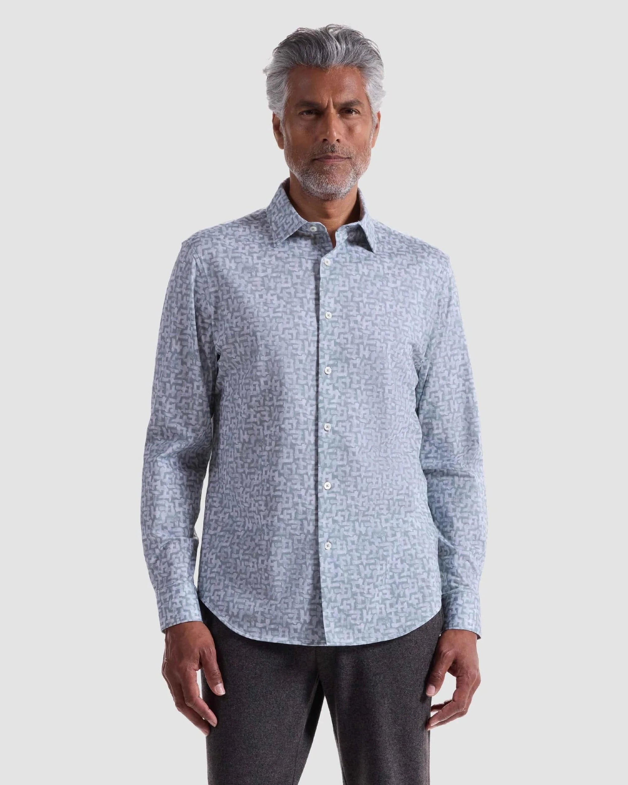 Bugatchi Dress Shirts Khaki / S James Abstract OoohCotton® Shirt