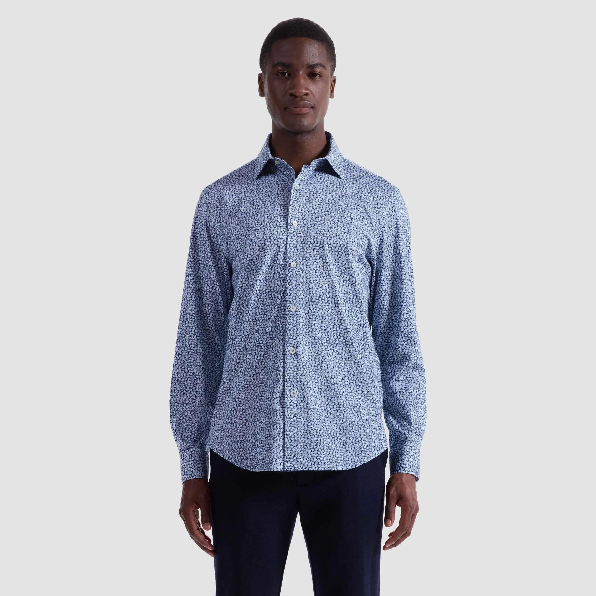 Bugatchi Dress Shirts Khaki / S James Floral OoohCotton® Shirt