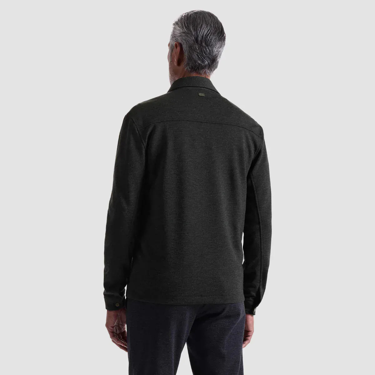 Bugatchi Flannels & Overshirts Soft Touch Performance Melange Knit Shirt in Black