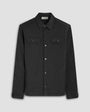 Bugatchi Flannels & Overshirts Soft Touch Performance Melange Knit Shirt in Black