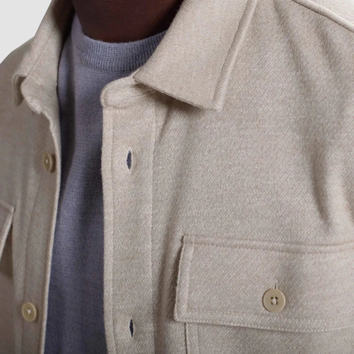 Bugatchi Flannels & Overshirts Twill-Effect Knit Overshirt