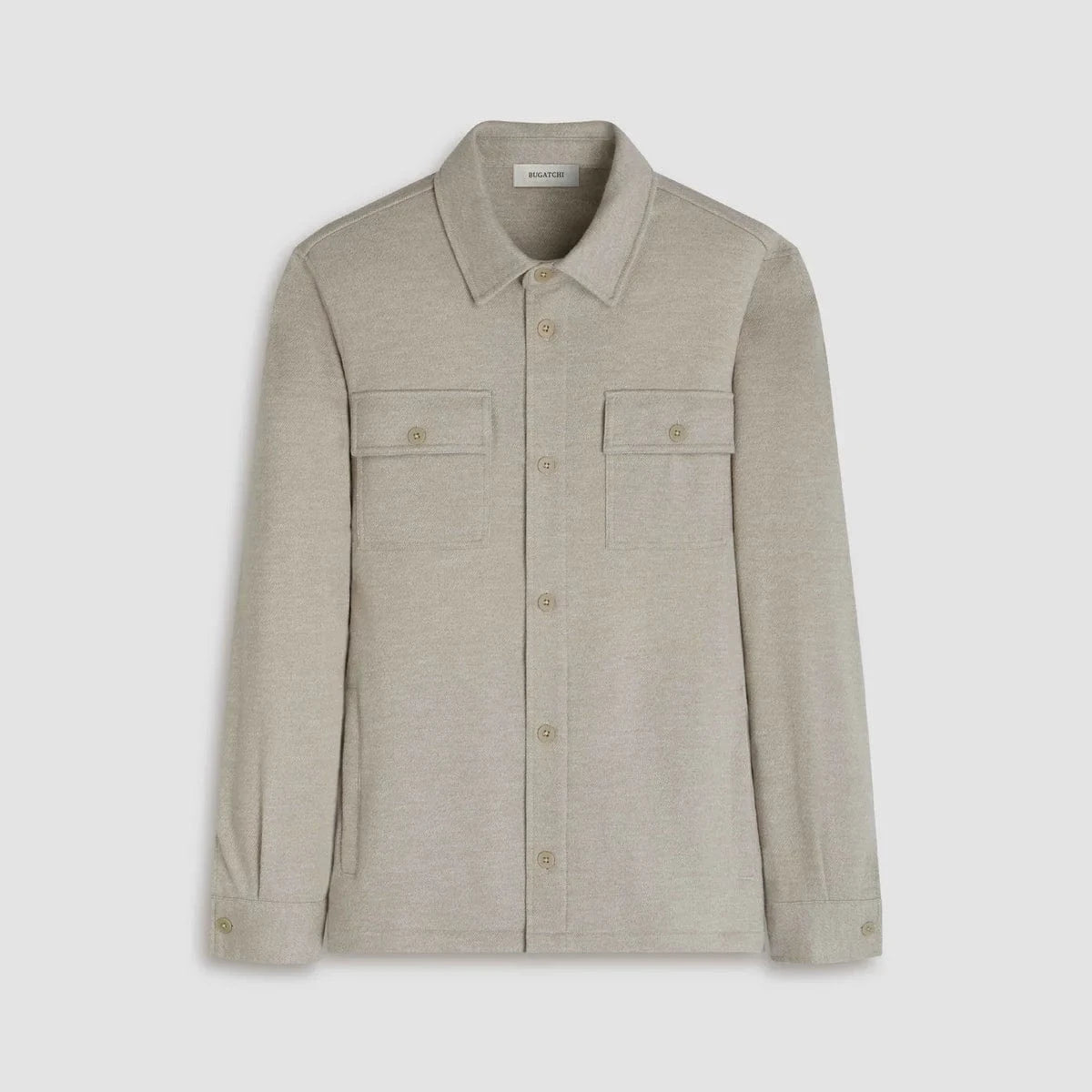Bugatchi Flannels & Overshirts Twill-Effect Knit Overshirt