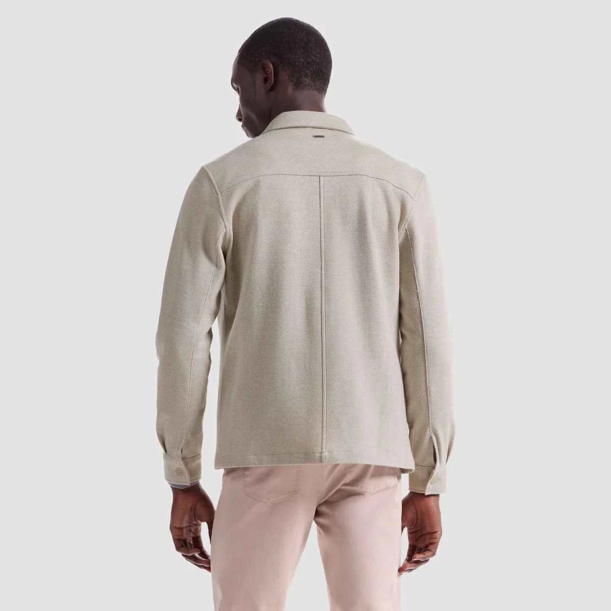 Bugatchi Flannels & Overshirts Twill-Effect Knit Overshirt