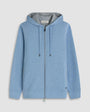 Bugatchi Hoodie Air Blue / S Heathered Pique Full Zip Hoodie