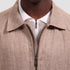 Bugatchi Jackets Herringbone Linen Bomber Jacket in Tobacco