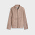 Bugatchi Jackets Herringbone Linen Bomber Jacket in Tobacco
