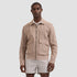 Bugatchi Jackets Herringbone Linen Bomber Jacket in Tobacco
