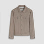 Bugatchi Outerwear Taupe / M Twill-Effect Knit Trucker Jacket