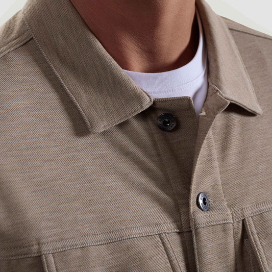 Bugatchi Outerwear Twill-Effect Knit Trucker Jacket