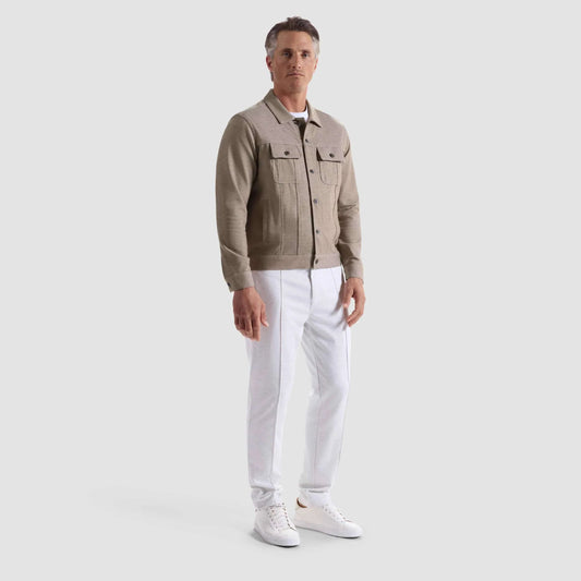 Bugatchi Outerwear Twill-Effect Knit Trucker Jacket