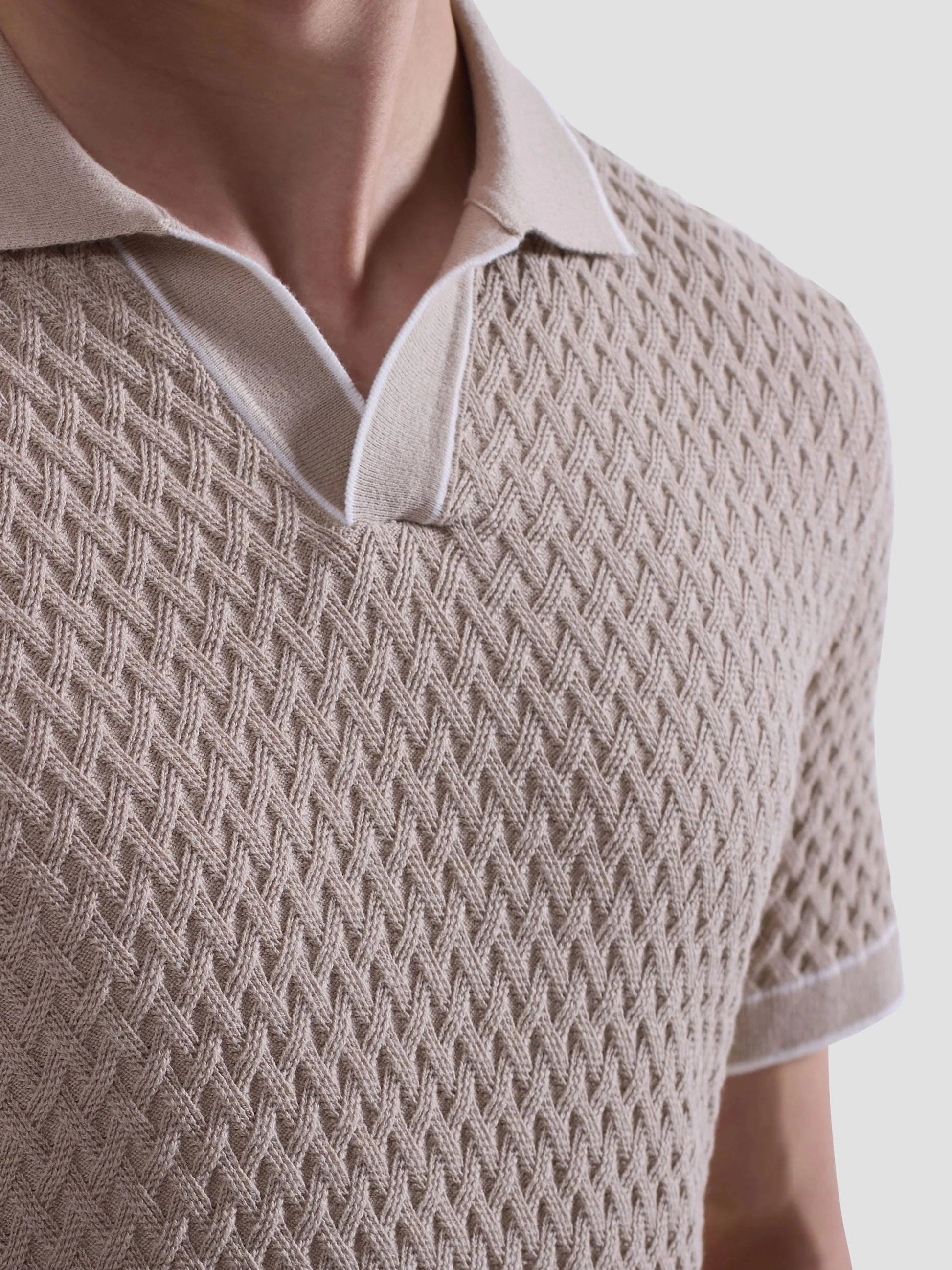 Bugatchi Polos Diamond Cable Polo Sweater