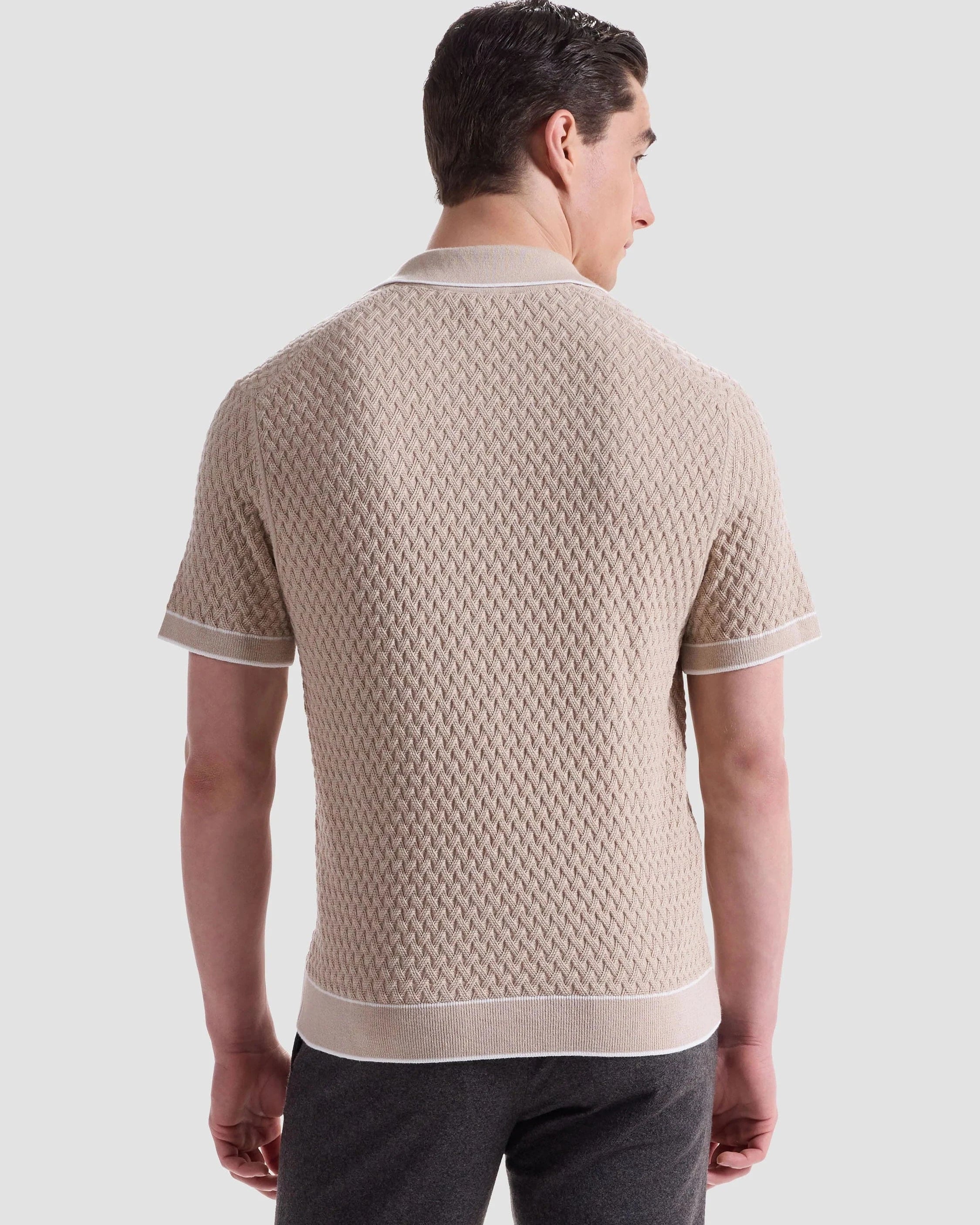 Bugatchi Polos Diamond Cable Polo Sweater