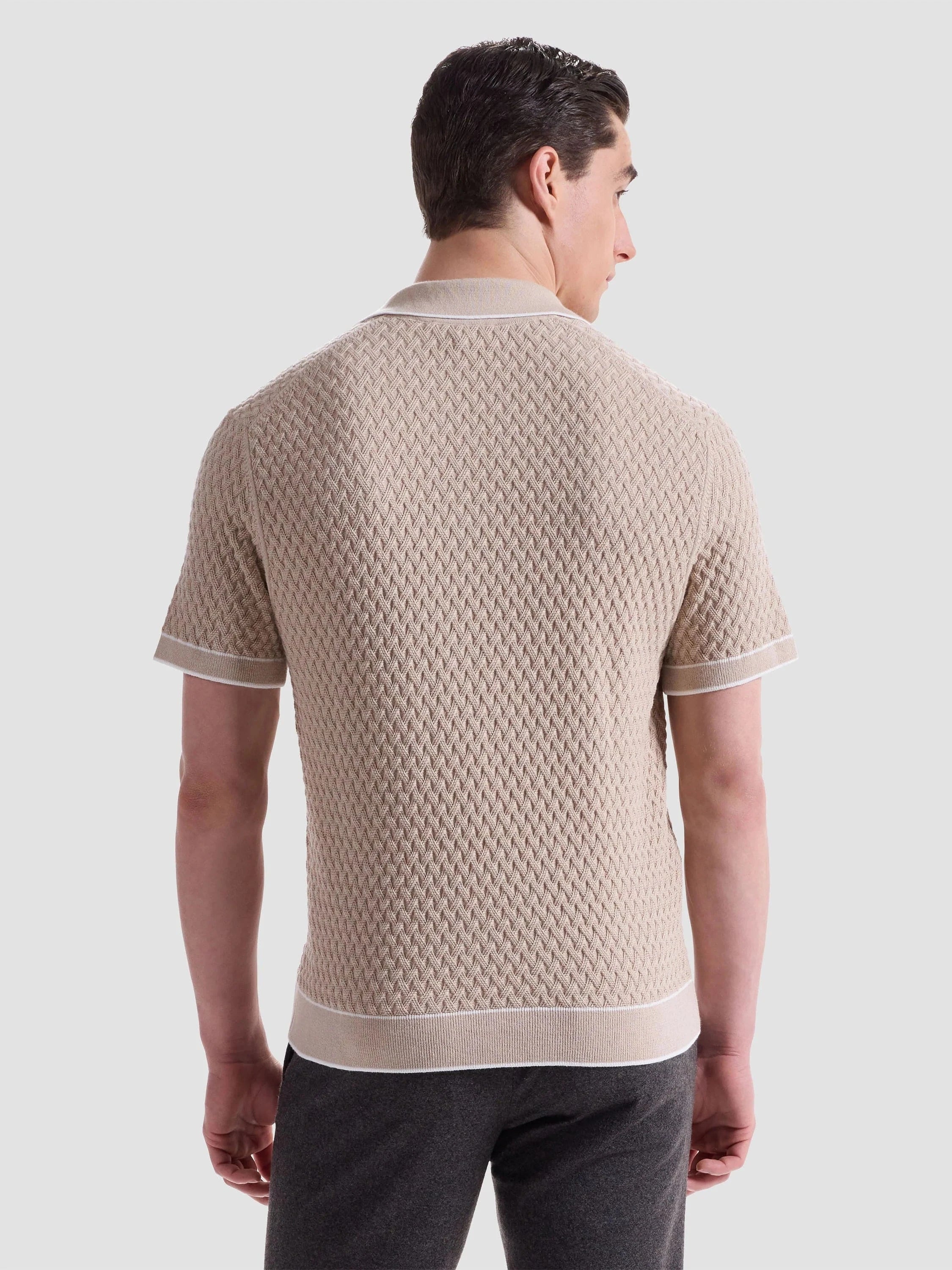Bugatchi Polos Diamond Cable Polo Sweater