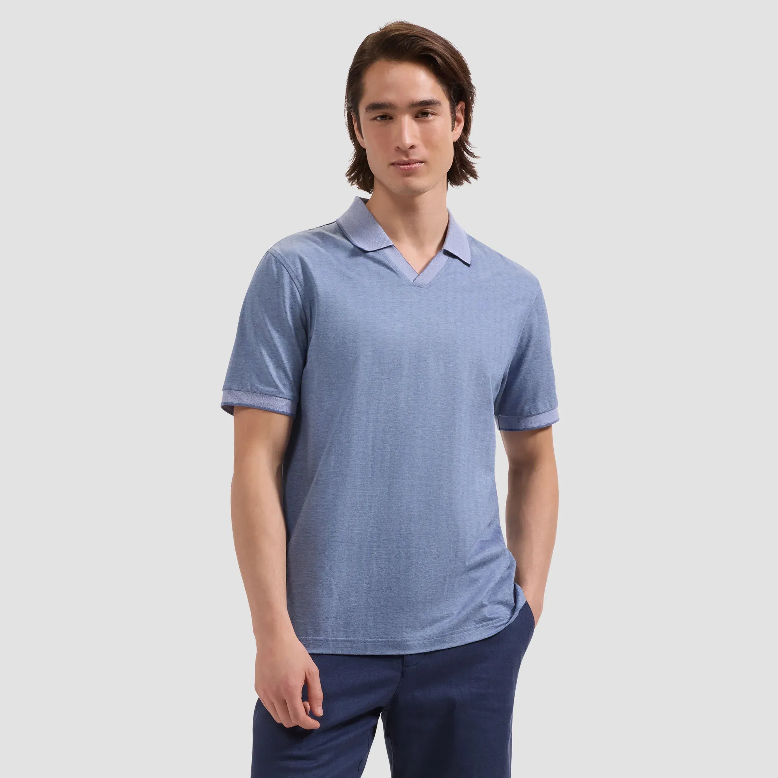 Bugatchi Polos Johnny Collar Polo in Cobalt