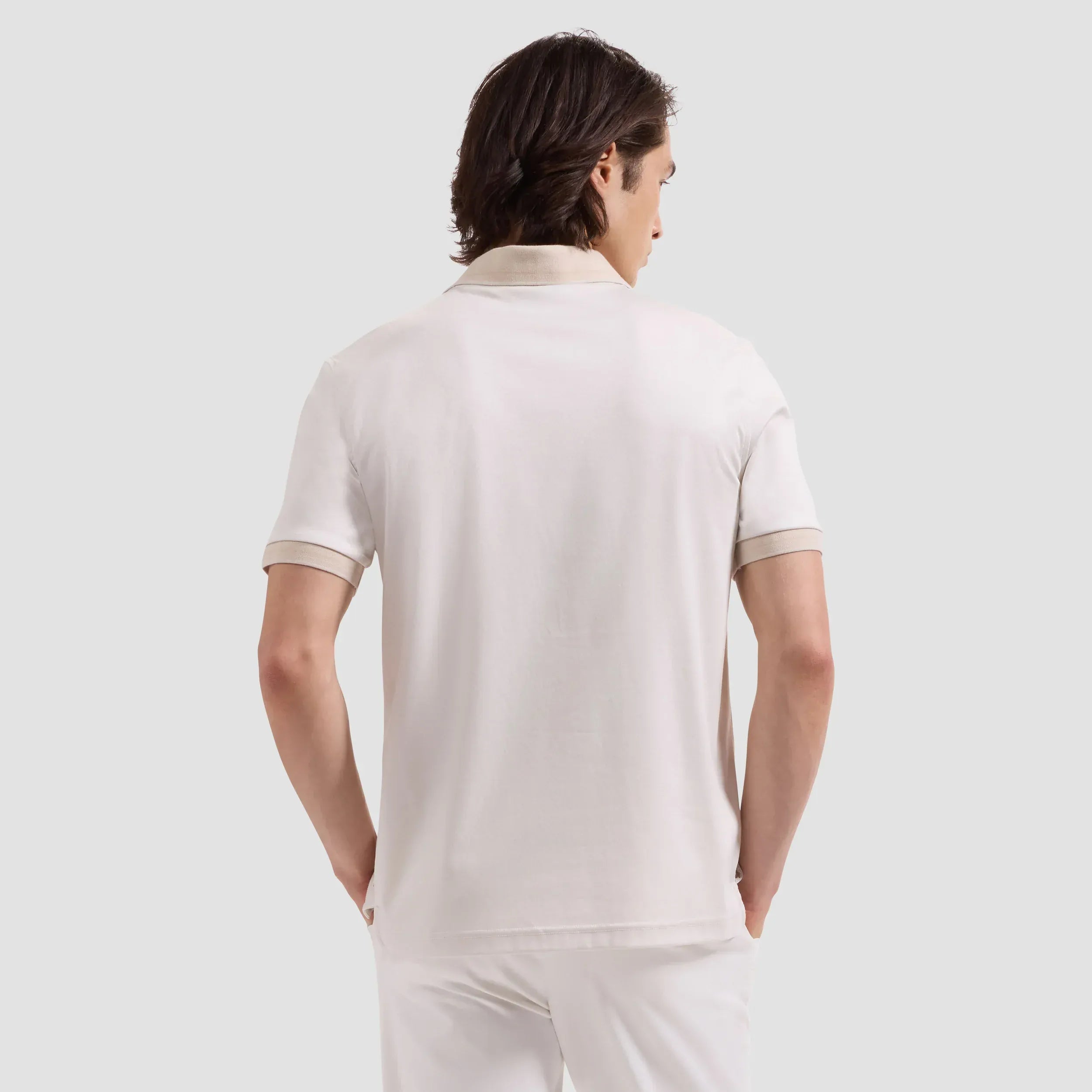 Bugatchi Polos Johnny Collar Polo in Ivory