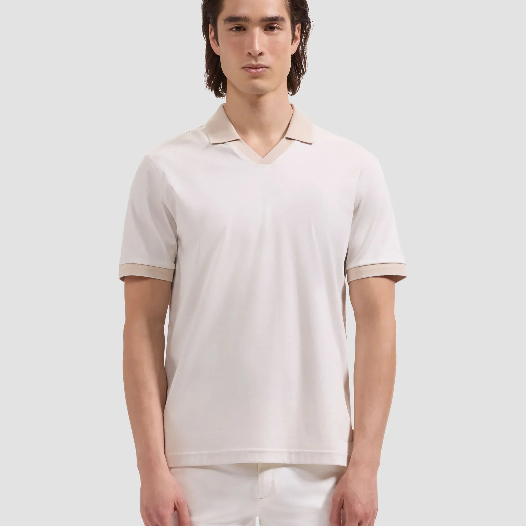 Bugatchi Polos Johnny Collar Polo in Ivory