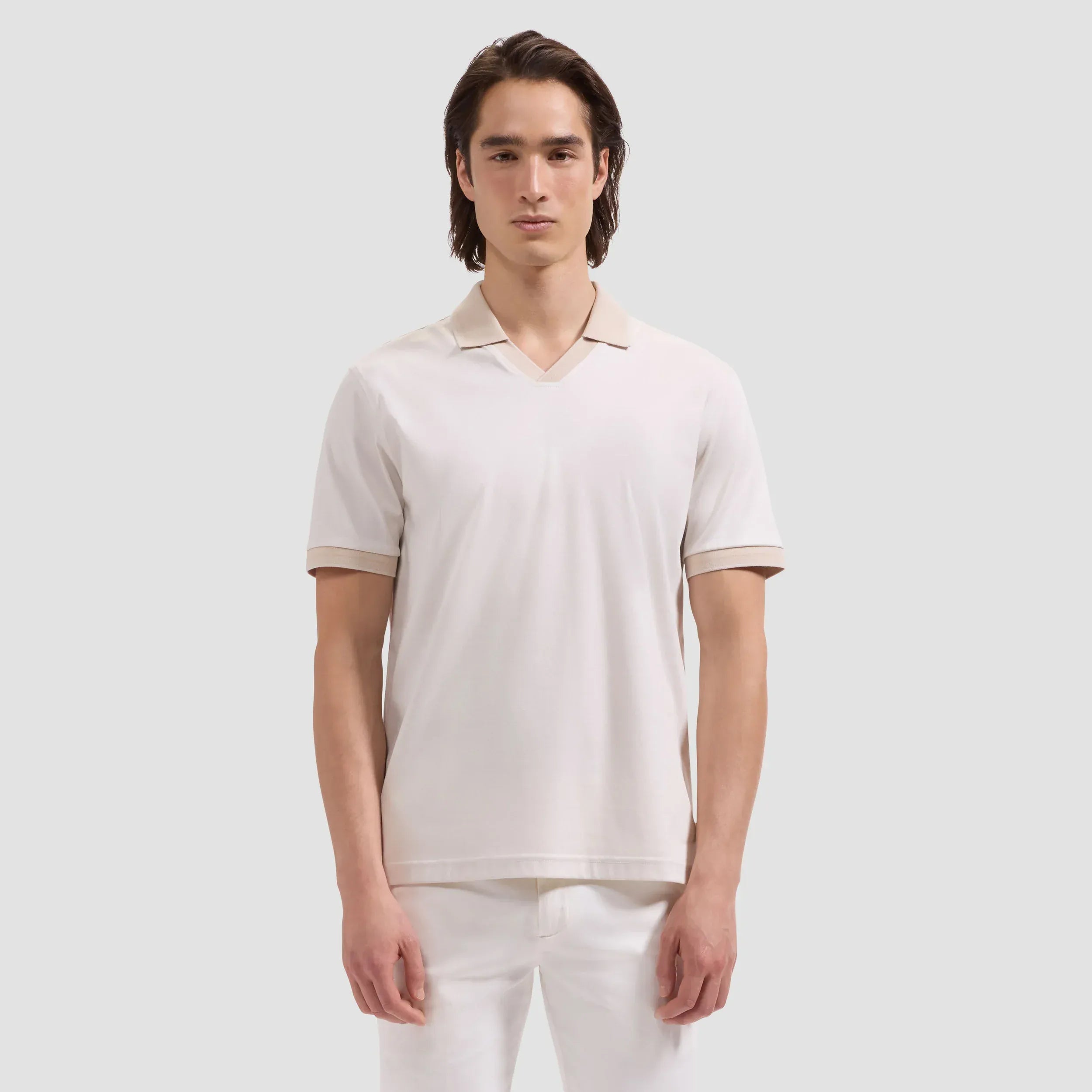 Bugatchi Polos Johnny Collar Polo in Ivory