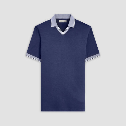 Bugatchi Polos Johnny Collar Polo Shirt - Navy