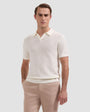 Bugatchi Polos Johnny Collar Short-Sleeve Sweater in Chalk