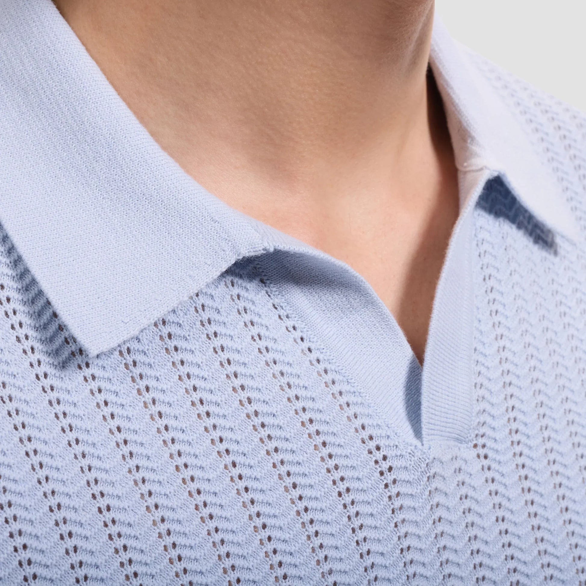 Bugatchi Polos Johnny Collar Short-Sleeve Sweater in Ice