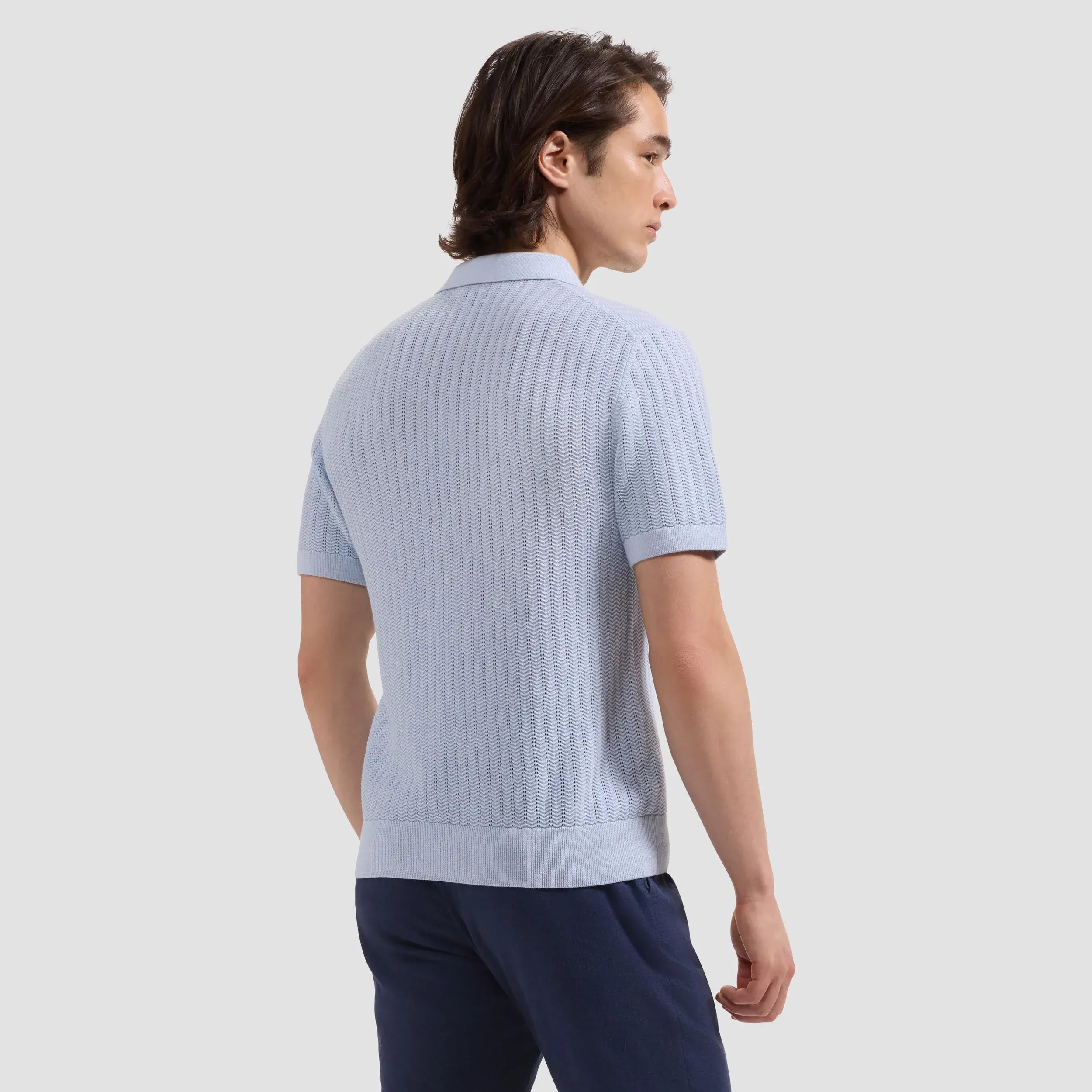 Bugatchi Polos Johnny Collar Short-Sleeve Sweater in Ice