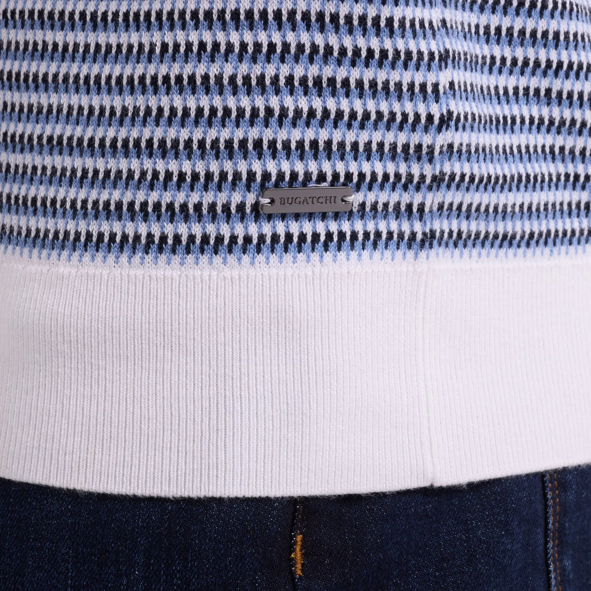 Bugatchi Polos Johnny Collar Short Sleeve Sweater in Navy