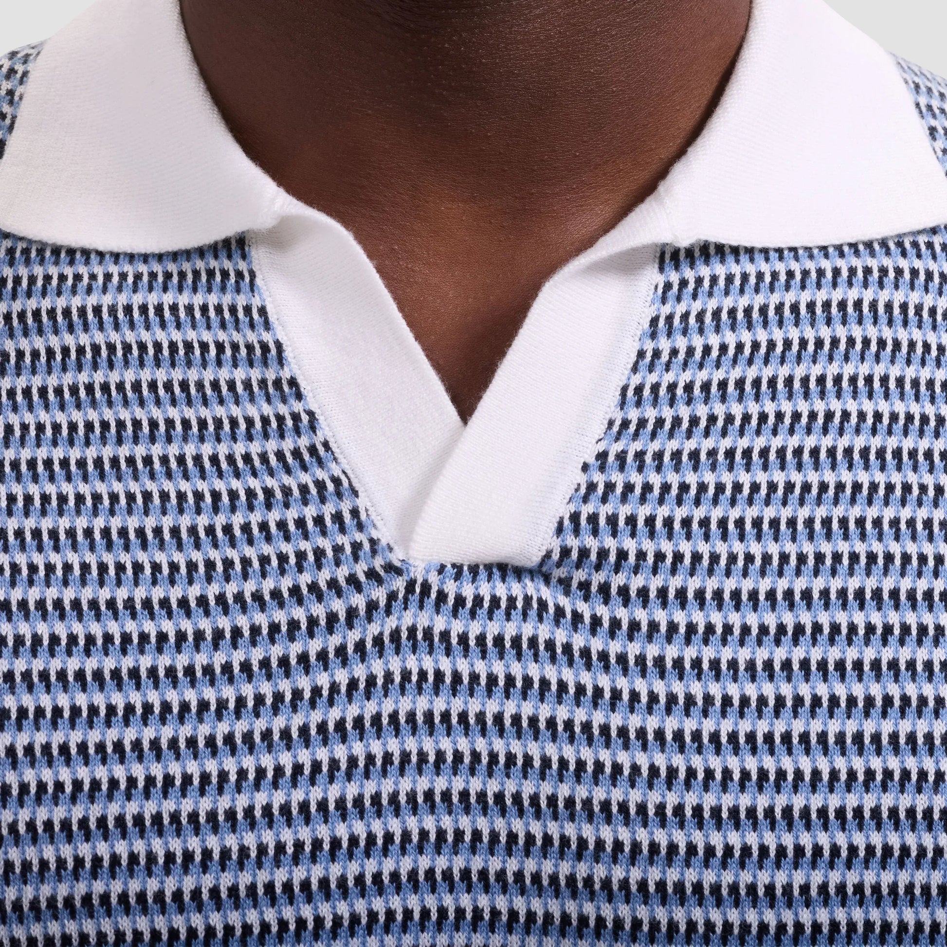 Bugatchi Polos Johnny Collar Short Sleeve Sweater in Navy