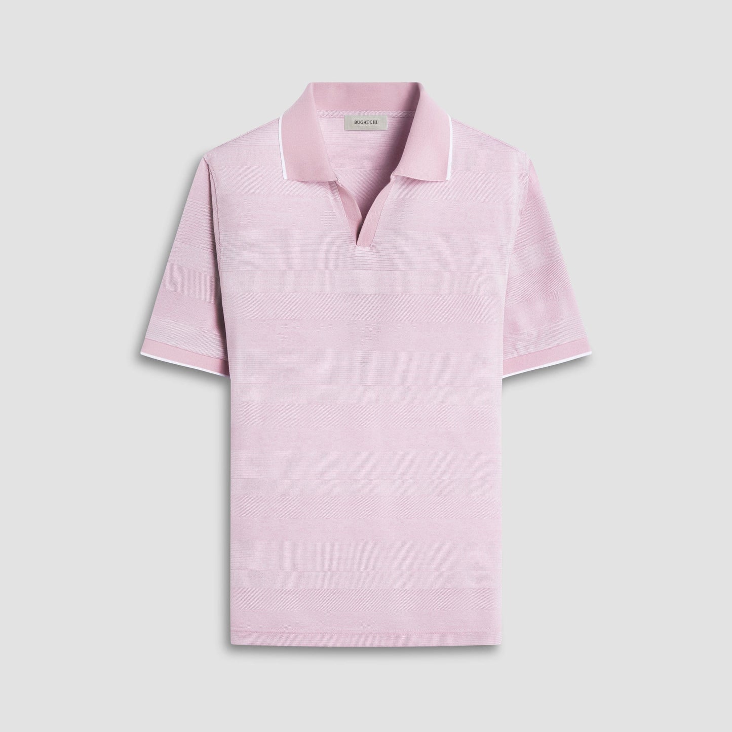 Bugatchi Polos Mixed Media Johnny Collar Polo Shirt - Dusty Pink