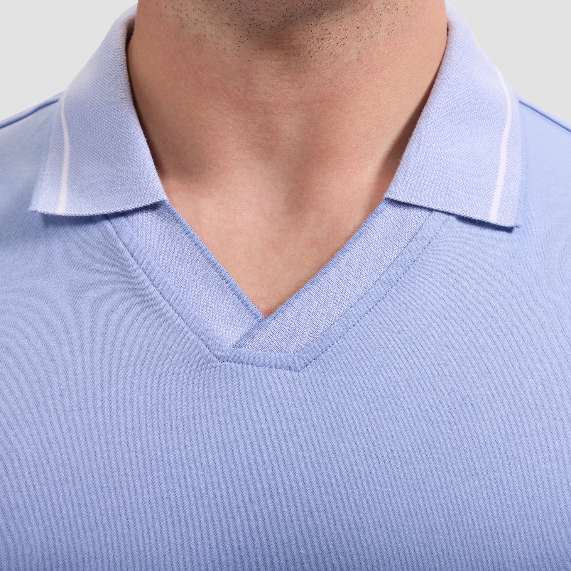 Bugatchi Polos Pima Johnny Collar Polo in Air Blue