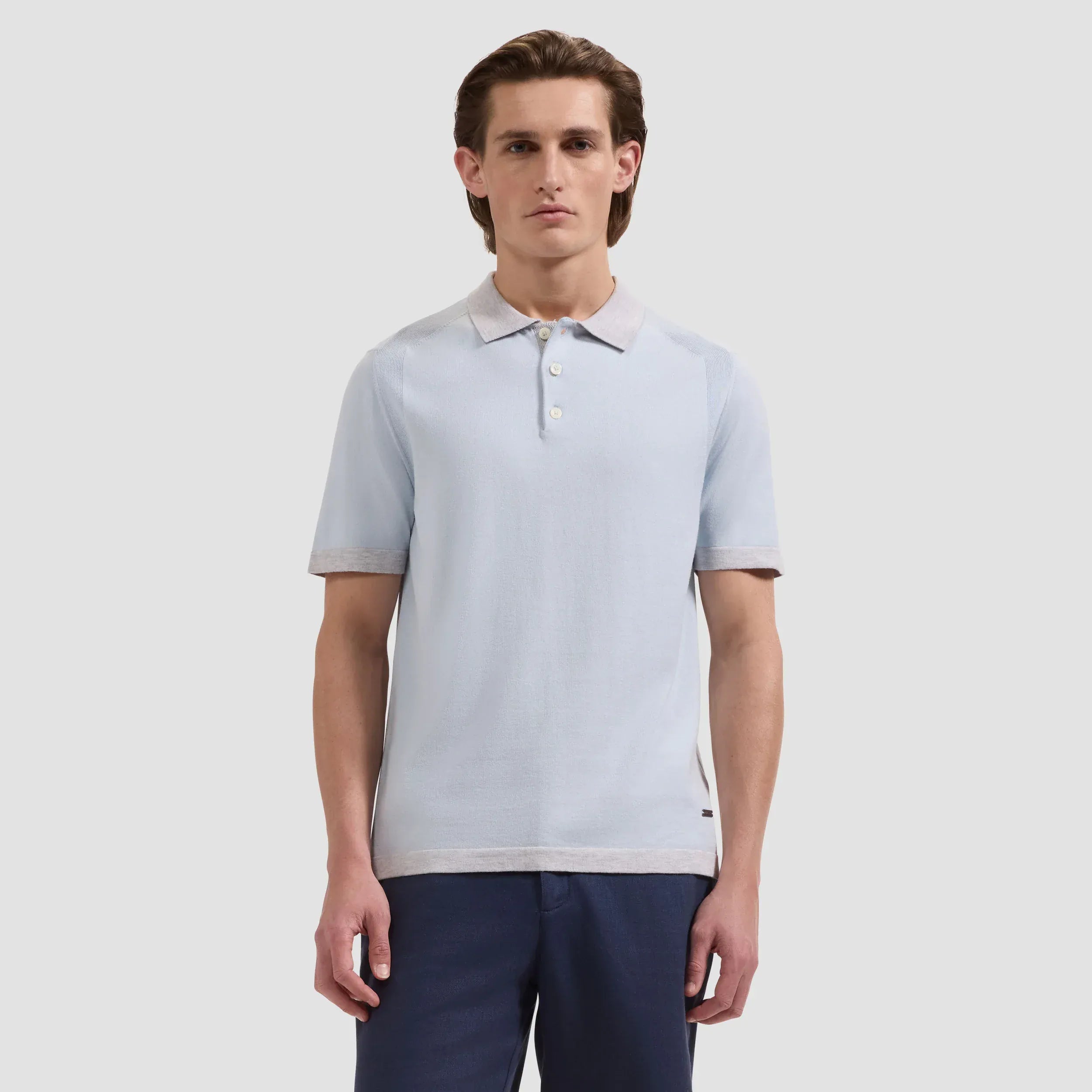 Bugatchi Polos Short-Sleeve Polo Sweater in Ice