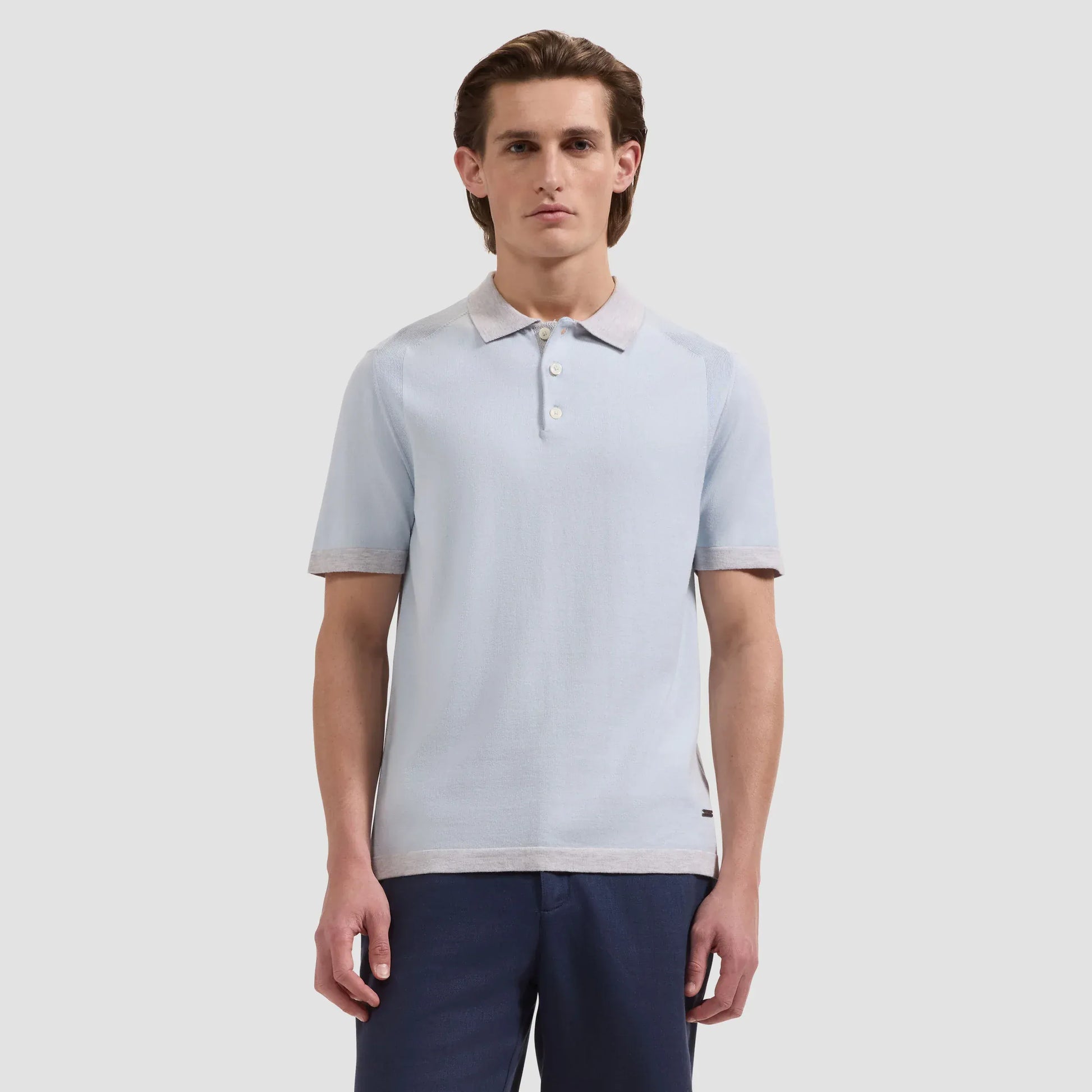 Bugatchi Polos Short-Sleeve Polo Sweater in Ice
