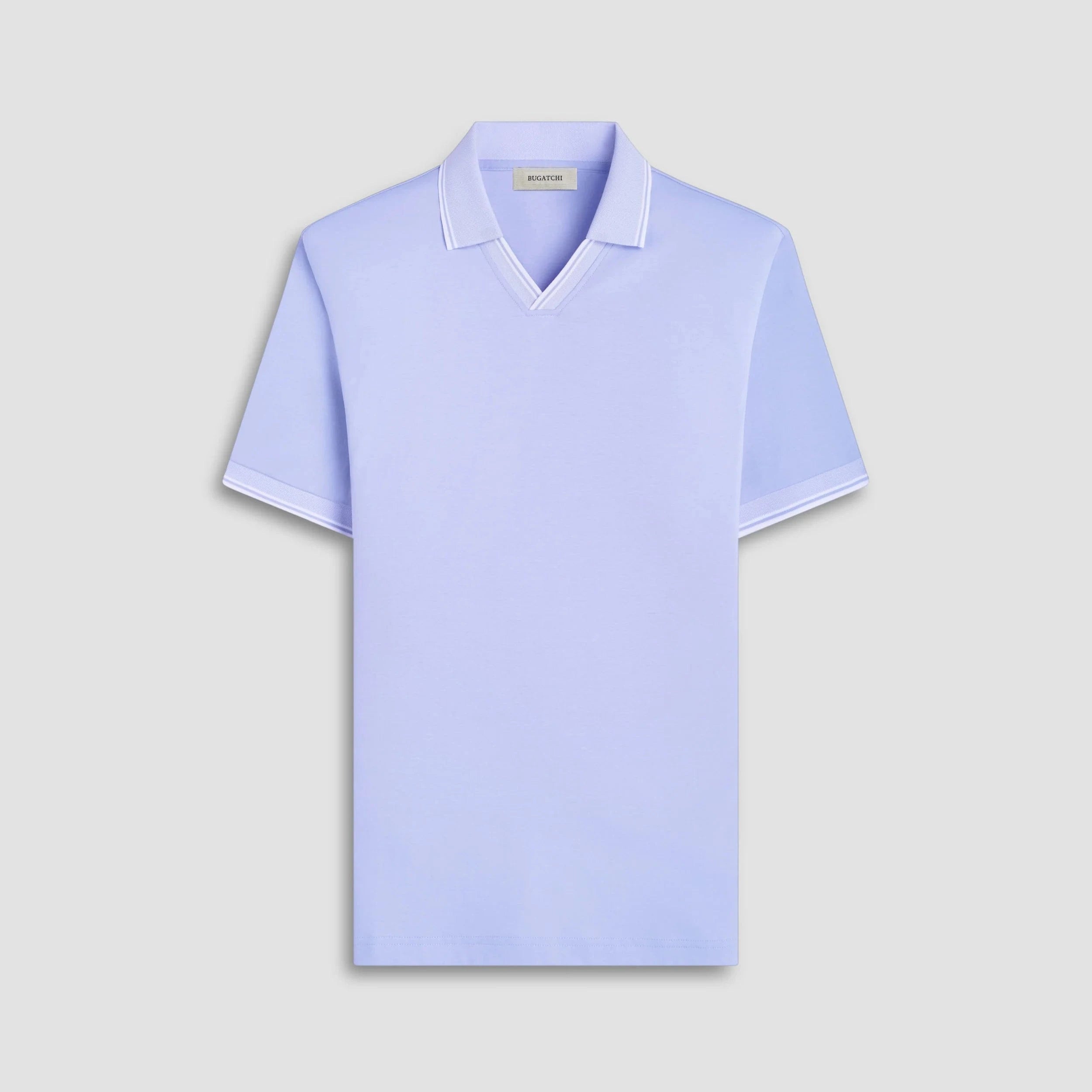 Bugatchi Polos Solid Johnny Collar Polo Shirt - Sky