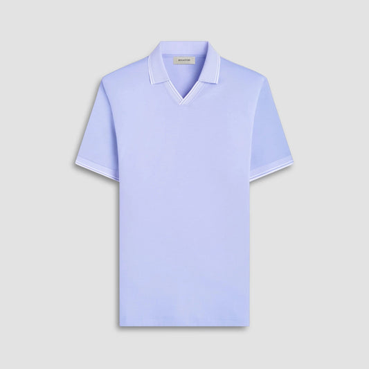 Bugatchi Polos Solid Johnny Collar Polo Shirt - Sky