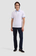 Bugatchi Polos Solid Pima Three-Button Polo in White