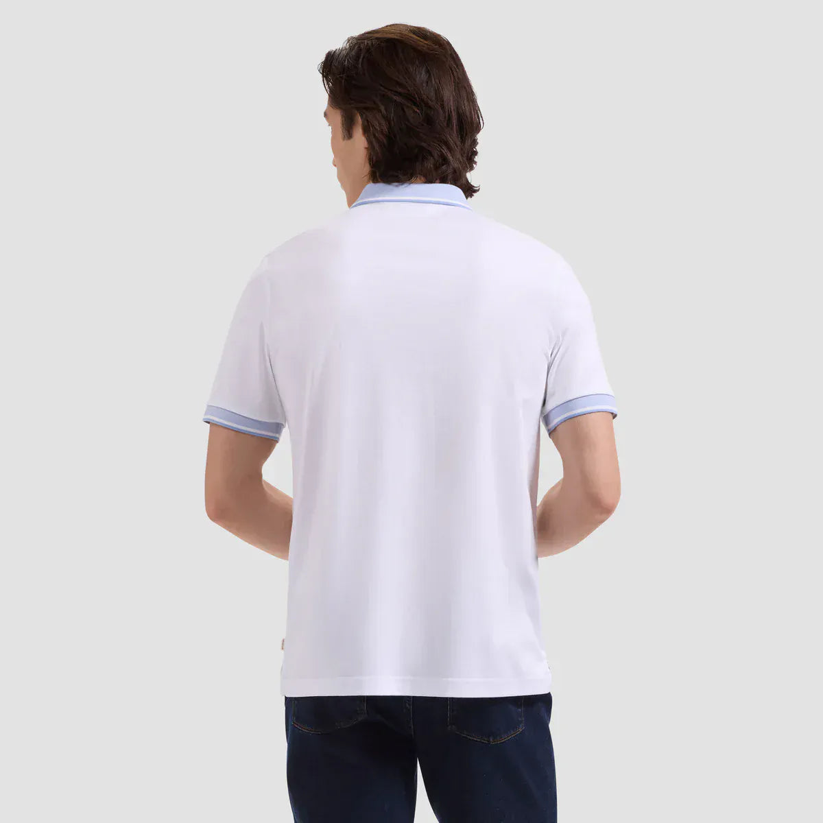 Bugatchi Polos Solid Pima Three-Button Polo in White