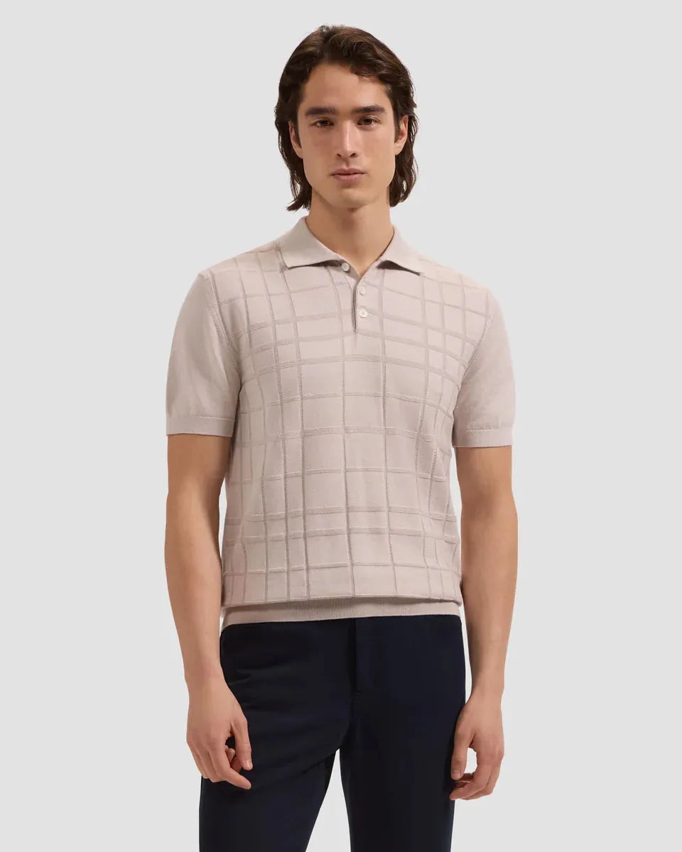 Bugatchi Polos Textured Grid Short-Sleeve Polo Sweater
