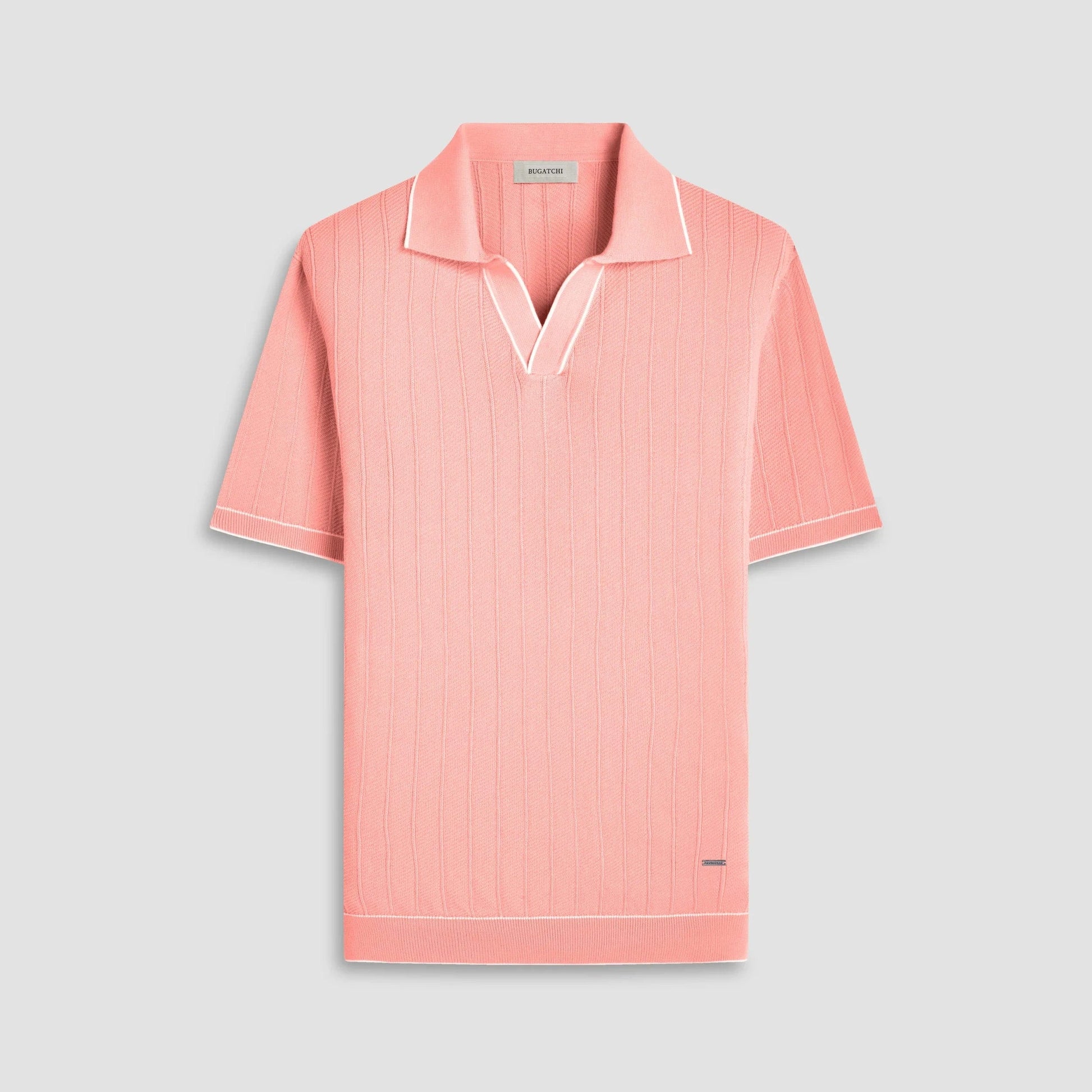 Bugatchi Polos Wide Rib Short Sleeve Johnny Sweater - Papaya