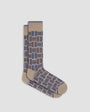 Bugatchi Socks Basketweave Mid-Calf Socks in Mocha