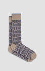 Bugatchi Socks Basketweave Mid-Calf Socks in Mocha
