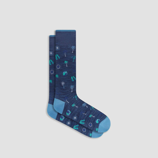 Bugatchi Socks Beach Vibe Mid-Calf Socks - Classic Blue